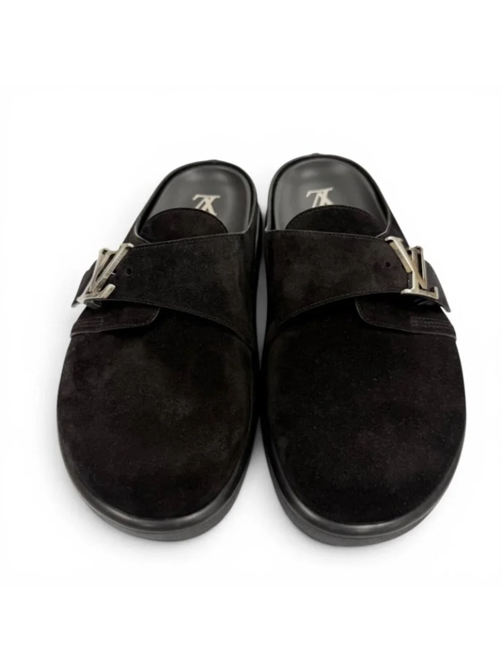 Louis Vuitton Suede Leather Noir LV Easy Sandals 7